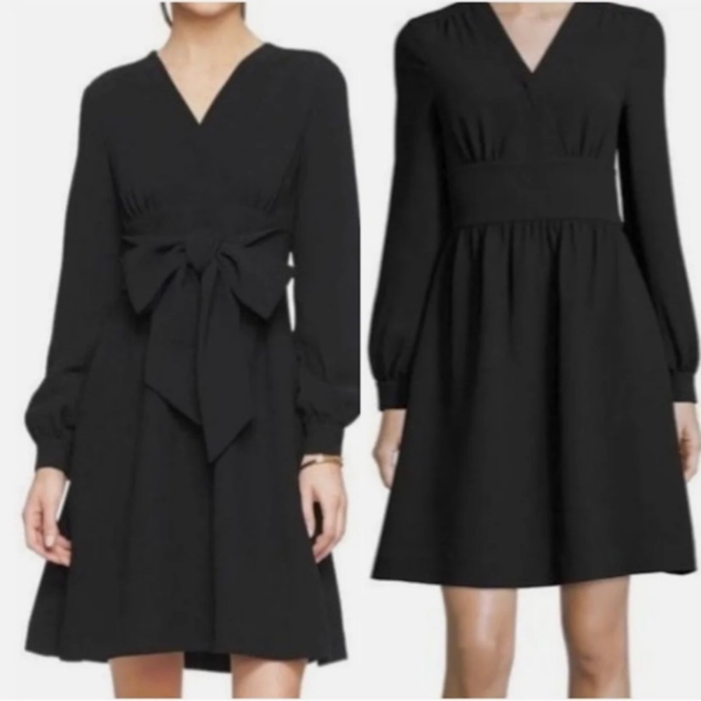 NWT Kate Spade Tie Waist black dress 00